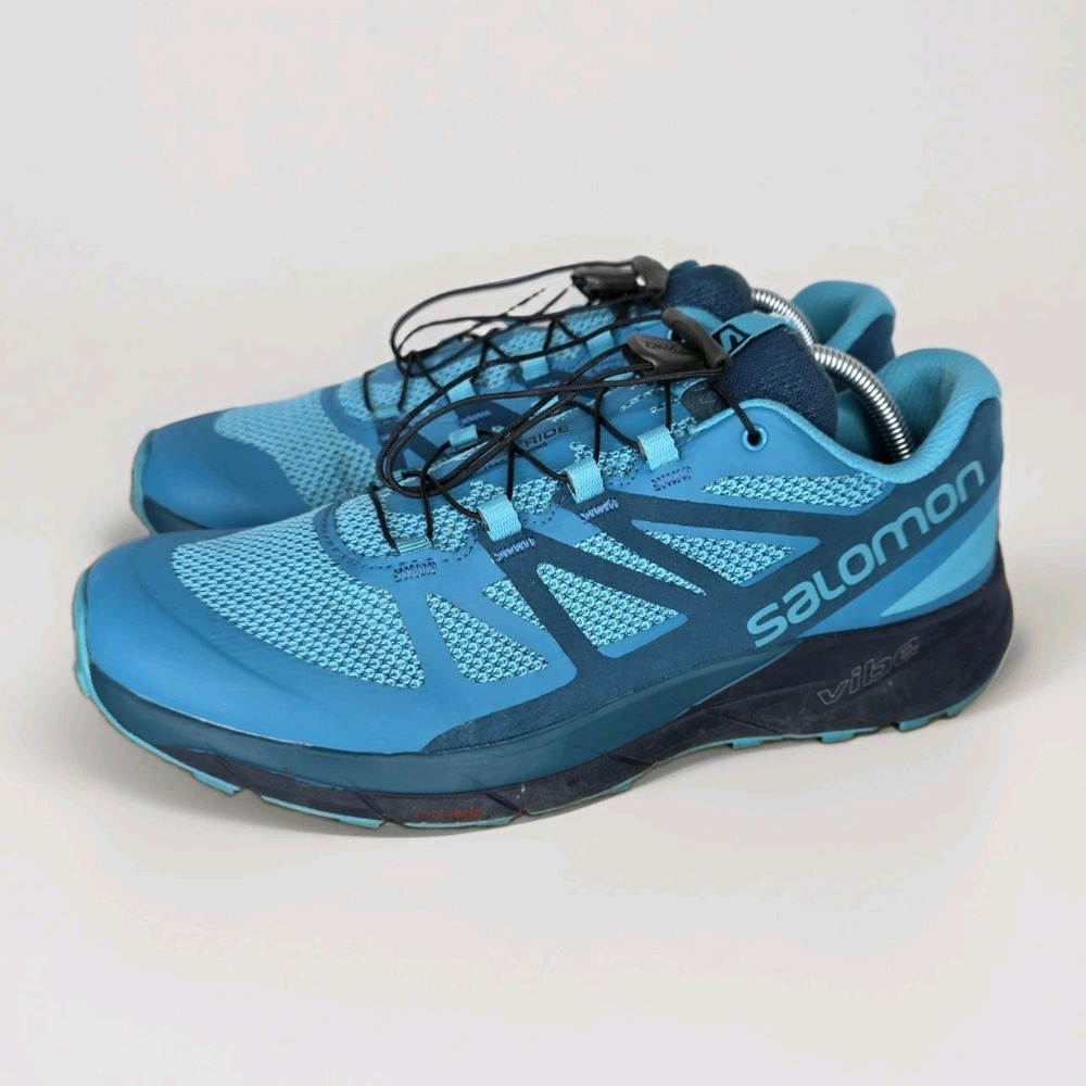 Salomon Sense Ride‎ Women Trail Running Shoes 9us /41  1/3 Blue Hiking Gorpcore